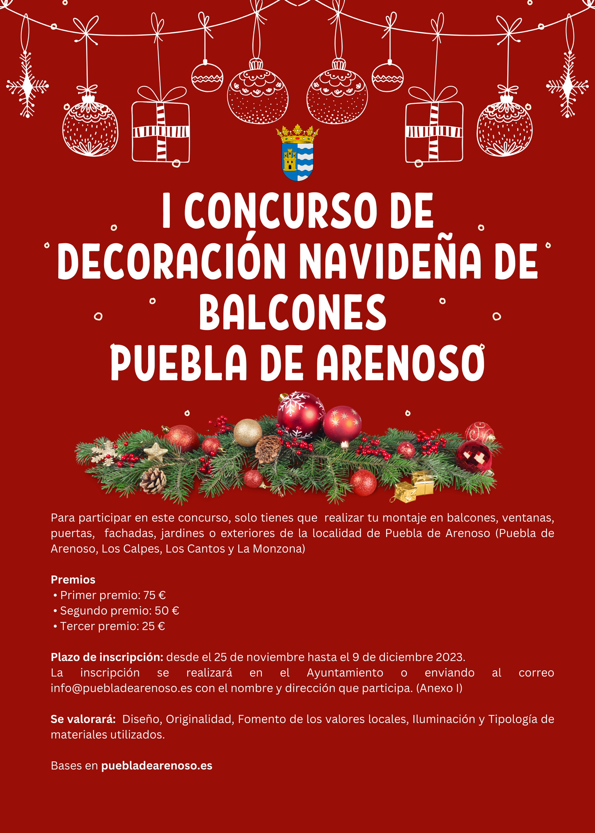I Concurso de decoración navideña de balcones  Puebla de Arenoso
